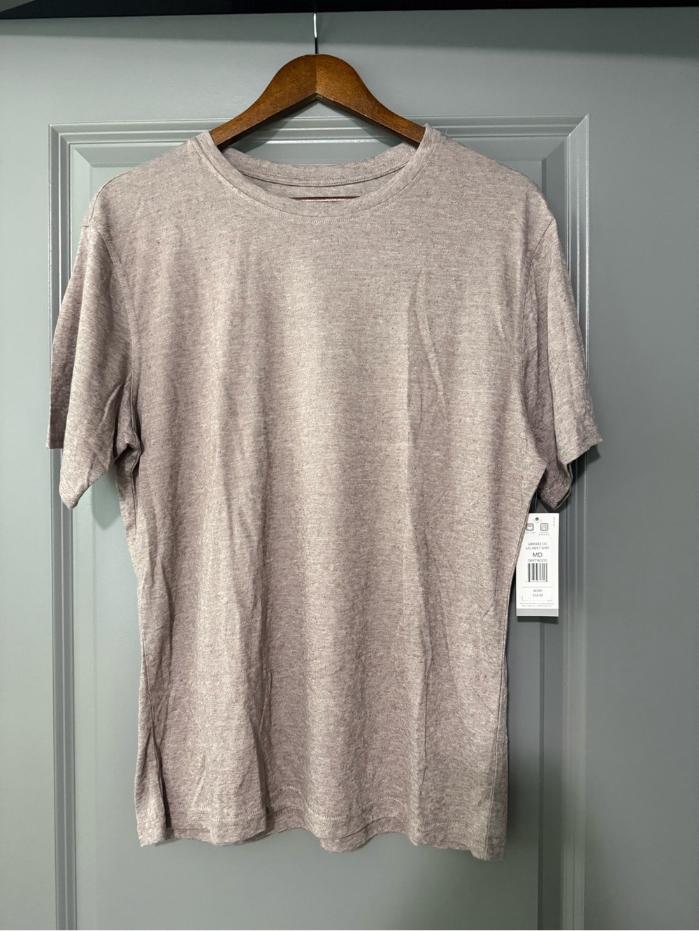 Geoffrey Beene Men's Heathered Taupe Crew Neck Tee